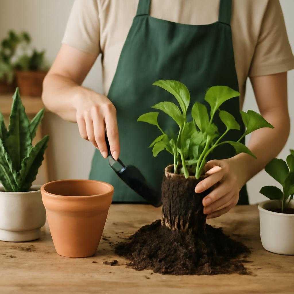 пересадка комнатных цветов