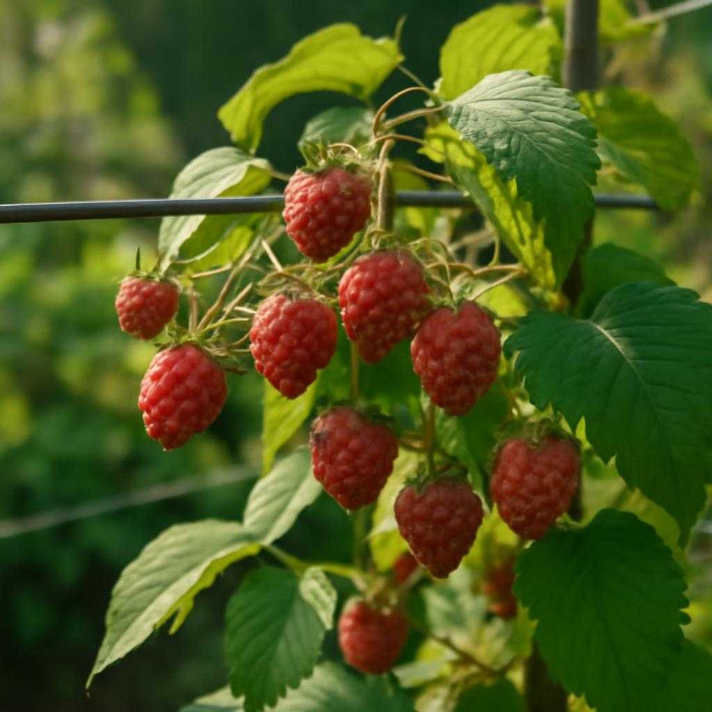 малина на шпалере