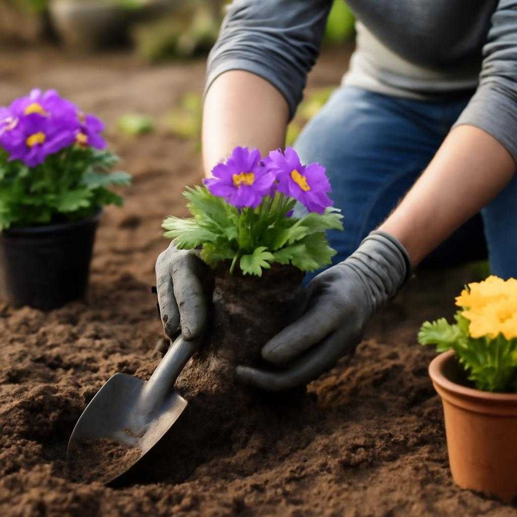 посадка цветов